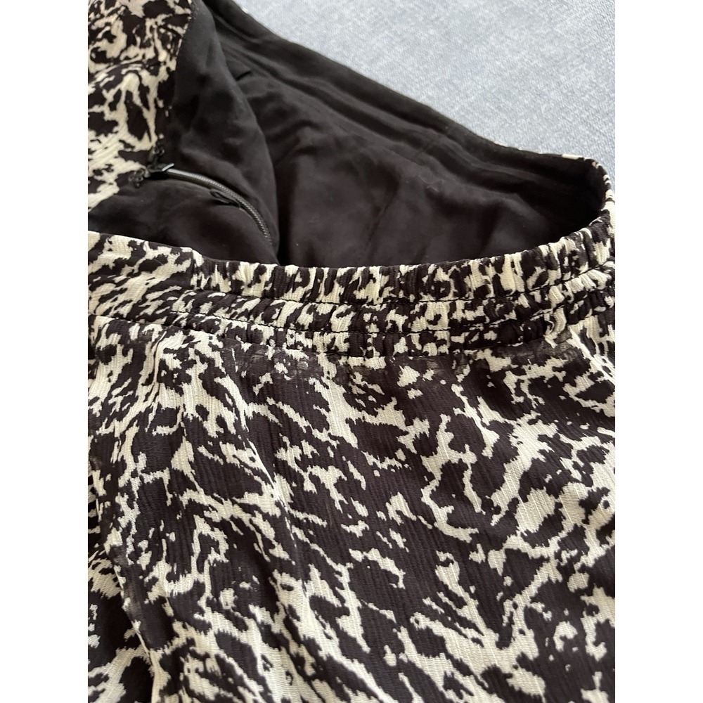 Women's Skirt Ba&sh Size 0 Animal Print Ruffle Hem Side Zip Midi Skirt Black XS - Picture 5 of 9